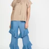 Abstract Jacquard Tieneck Blouse