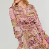 Aida Quilted Pattern Midi Dress