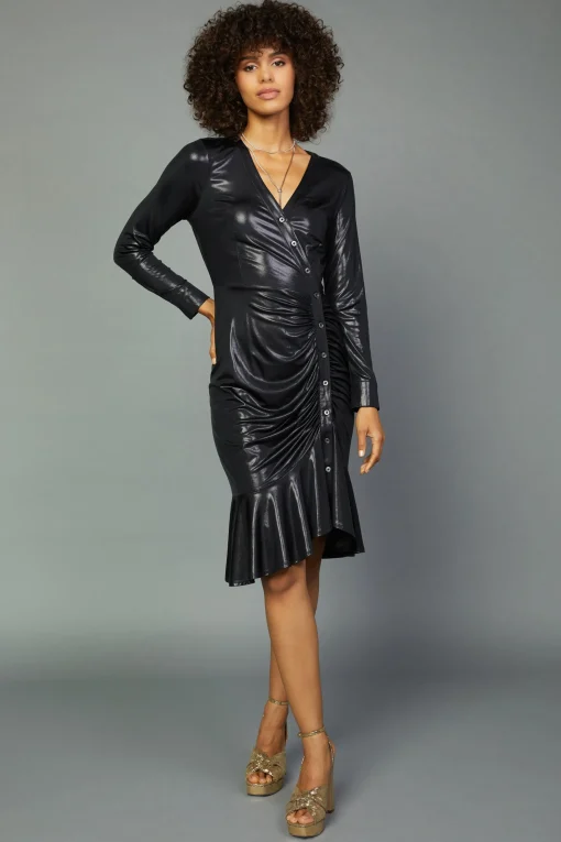 Asymmetrical Button Dress