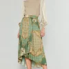 Asymmetrical Vintage Print Skirt