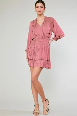 Aurelie Pleated Mini Dress