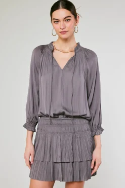 Aurelie Pleated Mini Dress