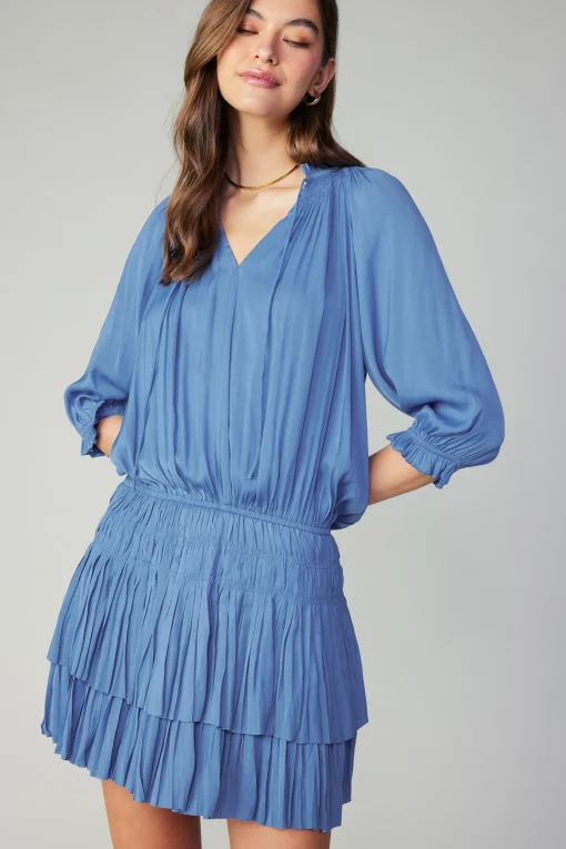 Aurelie Pleated Mini Dress
