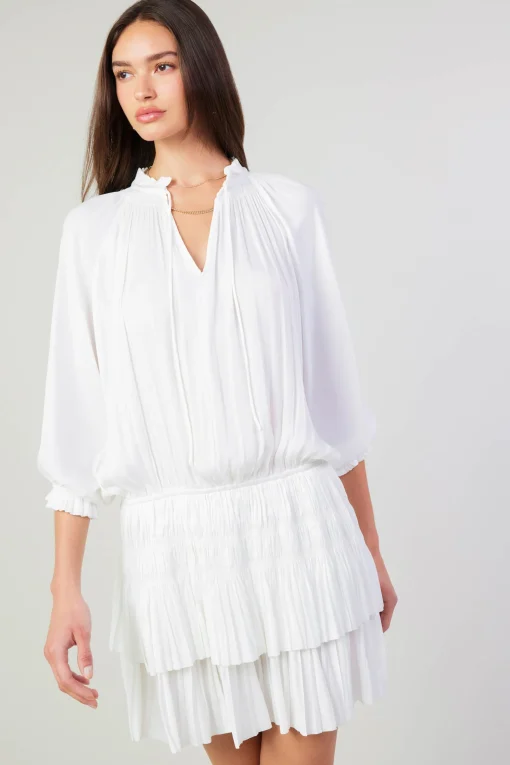 Aurelie Pleated Mini Dress