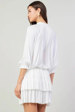 Aurelie Pleated Mini Dress