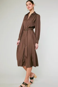 Belted Buttondown Shirt Dress