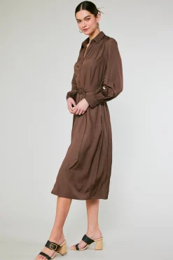 Belted Buttondown Shirt Dress