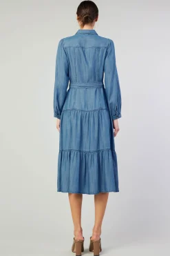 Belted Collar Shirt Dress