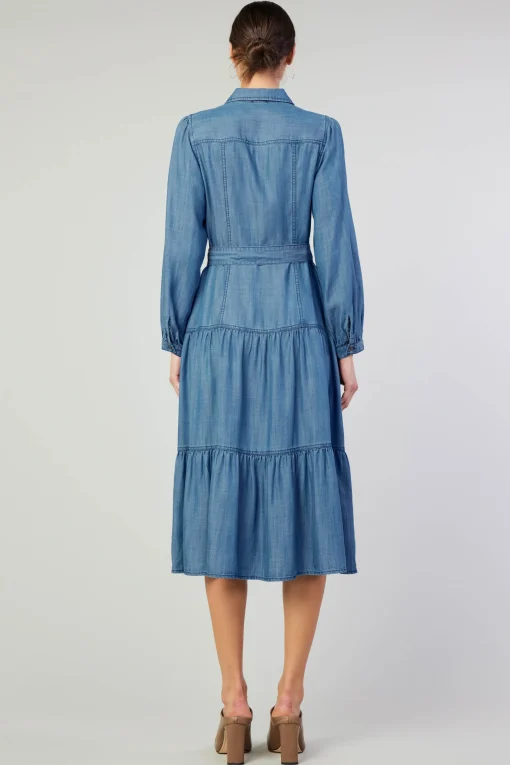 Belted Collar Shirt Dress