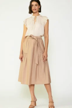 Belted Midi Skirt
