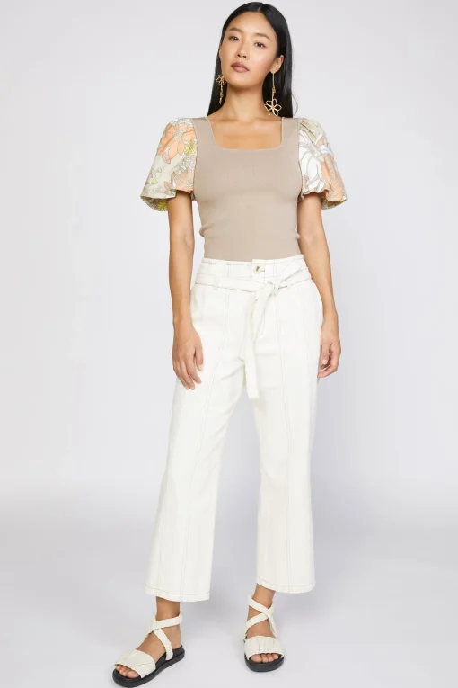 Belted Straight Leg Pant