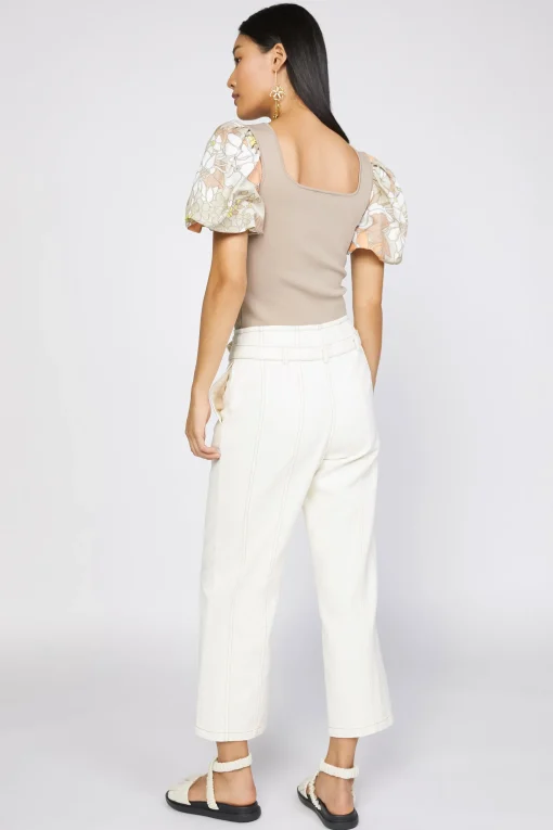 Belted Straight Leg Pant