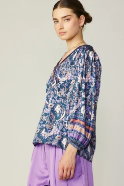 Border Print Paisley Top