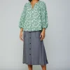 Botanical Jacquard Raglan Blouse