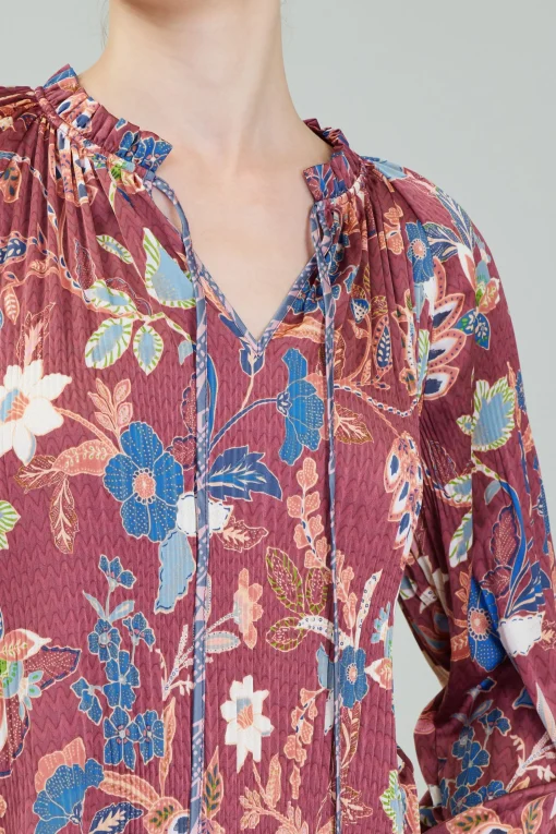 Botanical Pleated Blouse