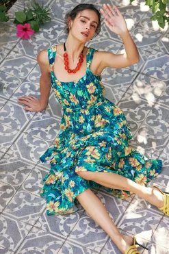 Botanical Tiered Ruffle Dress