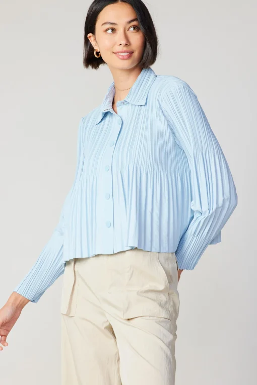 Button Down Pleated Top