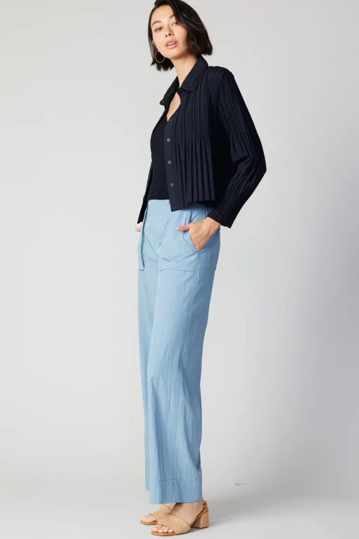 Button Down Pleated Top