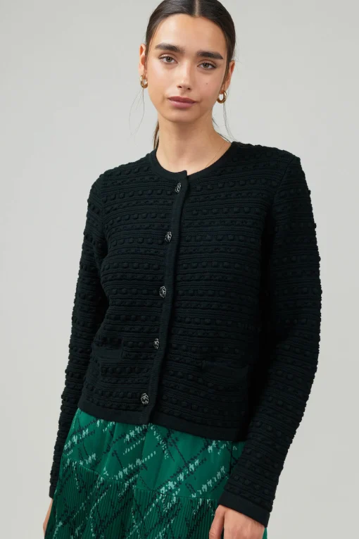 Button Up Tweed Cardigan