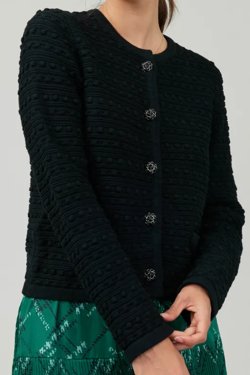 Button Up Tweed Cardigan
