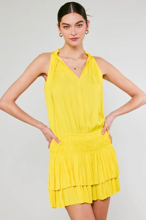 Cara Pleated Mini Dress