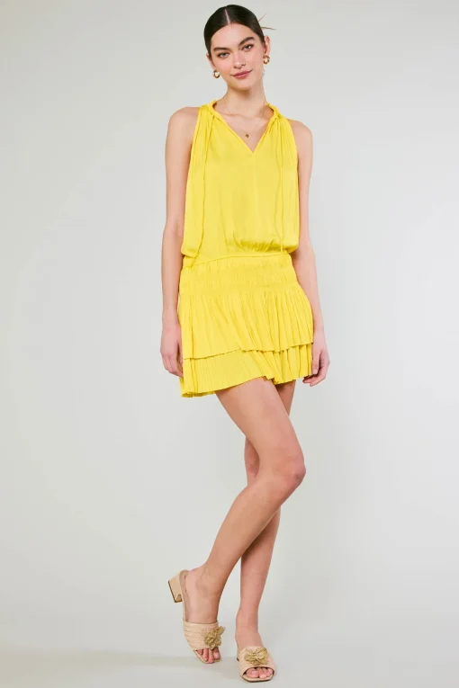Cara Pleated Mini Dress