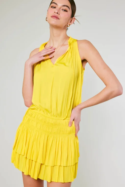 Cara Pleated Mini Dress