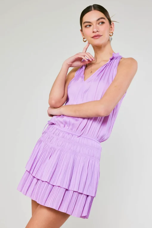 Cara Pleated Mini Dress