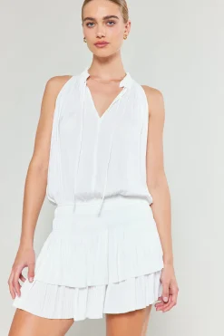 Cara Sleeveless Pleated Mini Dress