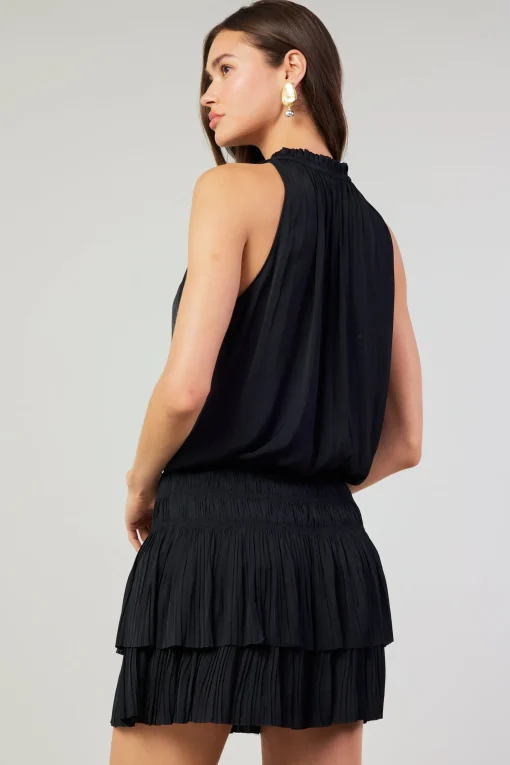 Cara Sleeveless Pleated Mini Dress
