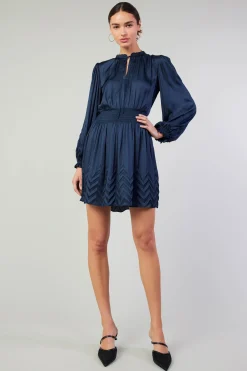 Chevron Pleat Mini Dress