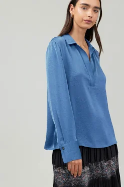 Collared Splitneck Blouse