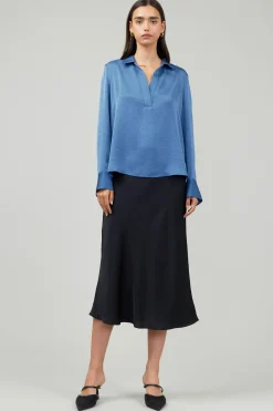 Collared Splitneck Blouse