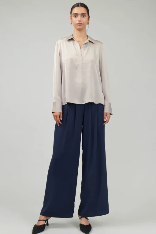 Collared Splitneck Blouse