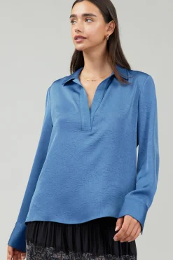 Collared Splitneck Blouse