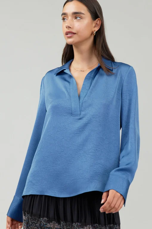 Collared Splitneck Blouse