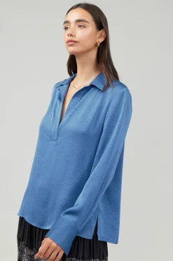 Collared Splitneck Blouse