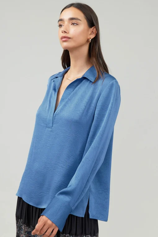 Collared Splitneck Blouse