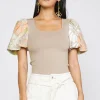 Contrast Floral Sweater Top