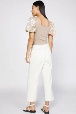 Contrast Floral Sweater Top