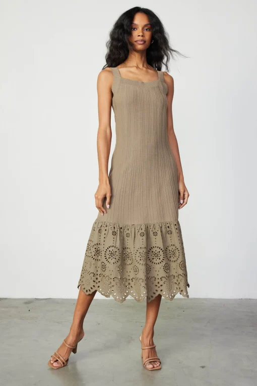 Contrast Lace Knit Dress