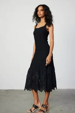 Contrast Lace Knit Dress