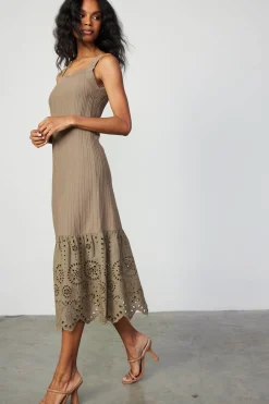 Contrast Lace Knit Dress