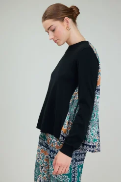 Contrast Panel Sweater Top