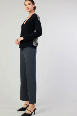 Contrast Paneled Cardigan