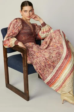 Contrast Sleeve Border Print Sweater