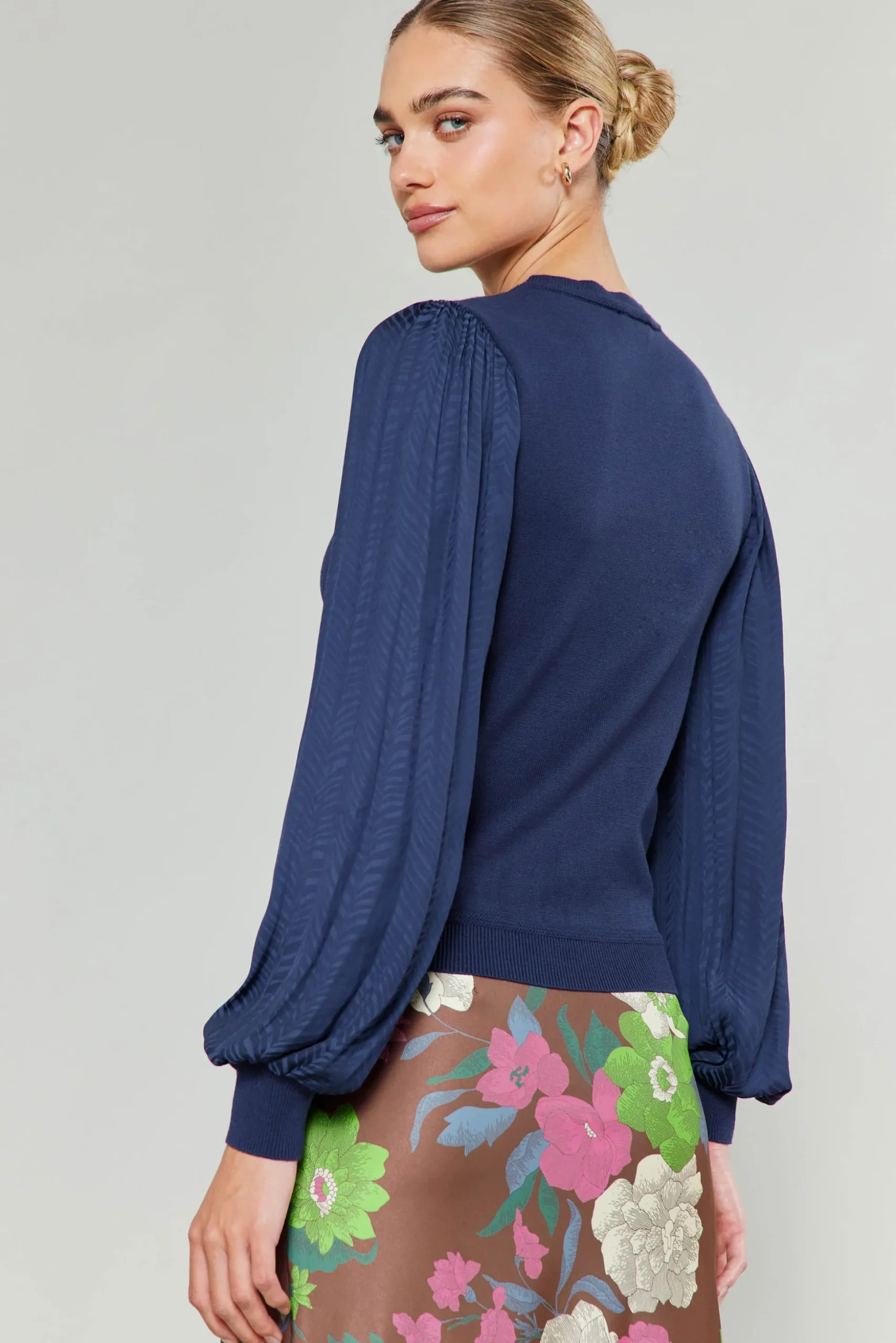 Contrast Sleeve Knit Top