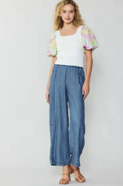 Contrast Sleeve Knit Top