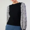 Contrast Sleeve Sweater Top