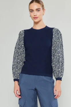 Contrast Sleeve Sweater Top